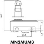 MN2MUM3, Микропереключатель 10А 250VAC с плунжером