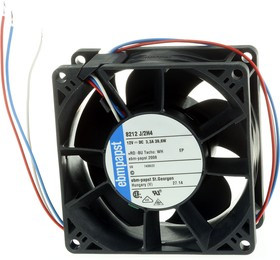 8212J/2H4, 8200 J Series Axial Fan, 12 V dc, DC Operation, 222m³/h, 39W, 80 x 80 x 38mm