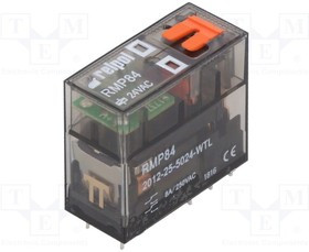 RMP842012255024WTL, Реле: электромагнитное; DPDT; Uобмотки: 24ВAC; 8A/250ВAC; 8A/24ВDC