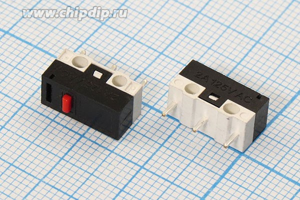 Микропереключатель , размер 13x 6 x 7, 2А, переключение ON-(ON), размер концевика H7.5, MSW-21-P
