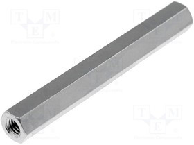 TFF-M3X40/DR113, Дистанцирующая стойка, латунь, 40мм, никель, Внутр.резьба M3