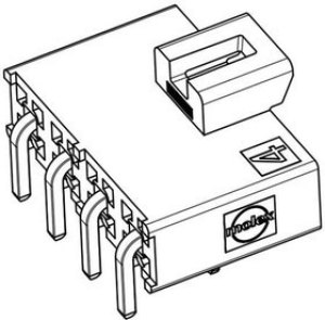 200241-1224, Headers &amp; Wire Housings Mega-FIT R/A Top Latch BLK 4ck