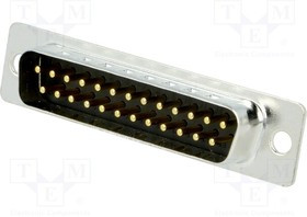 MHDD25-M-T-B-M, Разъем D-Sub; PIN: 25; гнездо; "папа"; на PCB; пря