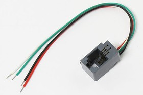 Разъем телефонный 4P2C розетка, контакты 2L, на блок/провод, 616E2L