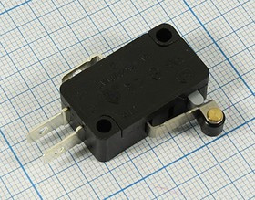 Микропереключатель, размер 29x10 x16, 3А, переключение ON-(ON), размер концевика L13, SF-6011,