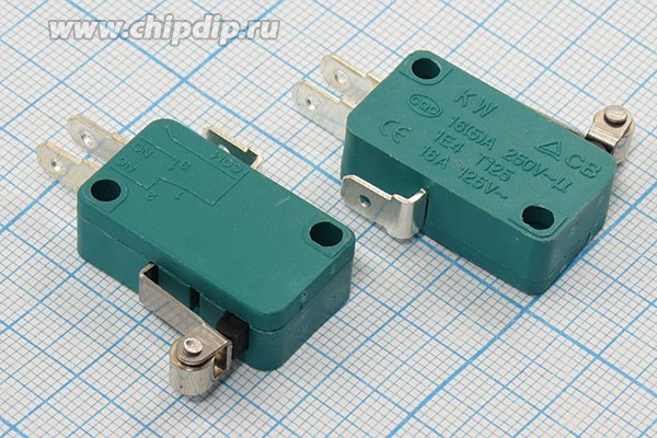 Микропереключатель, размер 29x10 x16, 3А, переключение ON-(ON), размер концевика L13, SF-6011,