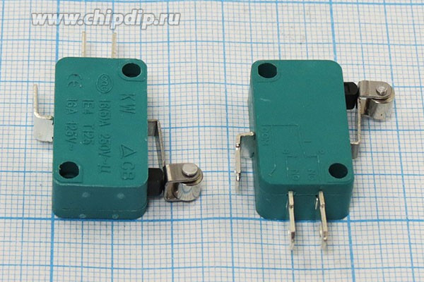 Микропереключатель, размер 29x10 x16, 3А, переключение ON-(ON), размер концевика L13, SF-6011,