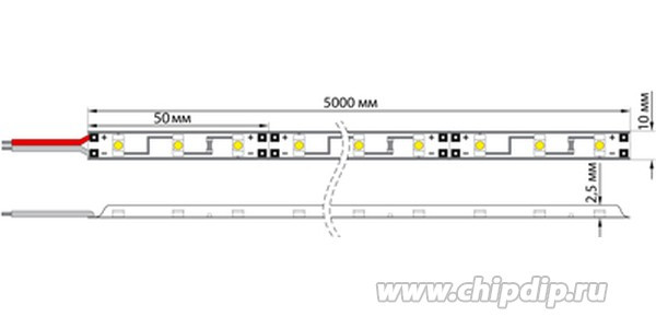 141-331, Лента светодиодная 12В, SMD2835, 4,8Вт/м, 60 LED/м, красный, 8мм, 5м, IP20 141-331, Лента светодиодная 12В, SMD2835, 4,8Вт/м, 60 LED/м, красный, 8мм, 5м, IP20