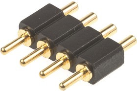 811-S1-004-10-016101, Straight Through Hole Spring Loaded Connector, 4 Contact(s), 2.54mm Pitch, 1 Row(s), Shrouded