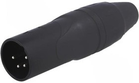 AX4MB, XLR Connectors 4 Pole XLR Male Cable Connector Black Finish