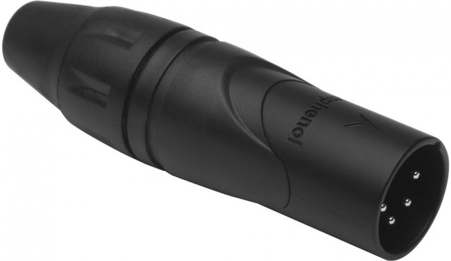 AX4MB, XLR Connectors 4 Pole XLR Male Cable Connector Black Finish