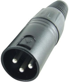 PS000228, Аудио разъем XLR, 3 контакт(-ов), Штекер, Монтаж на Кабель, Контакты с Покрытием из Серебра