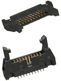 N3440-6203RB, Headers &amp; Wire Housings 30P STRT SOLDER TAIL LATCH/EJECTOR