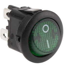 MR210R5LBG, Illuminated DPST, On-Off Rocker Switch Panel Mount