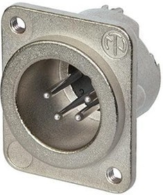 NC4MD-LX-M3, XLR Connectors 4P M RECEPT DLX SER SODER CUPS NCKL/SIL