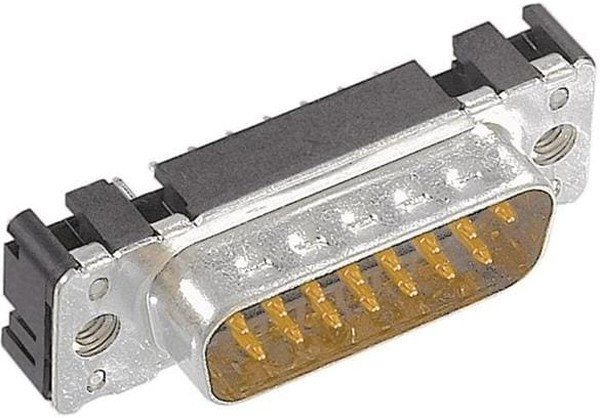 09651616713, 9 Way Through Hole D-sub Connector Plug, 2.74mm Pitch, with 4-40 UNC Threaded Inserts, Boardlocks 09651616713, 9 Way Through Hole D-sub Connector Plug, 2.74mm Pitch, with 4-40 UNC Threaded Inserts, Boardlocks