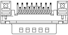 173109-1932, D-Sub Standard Connectors FCT THT DSUB RA PC PLG 15 PN W/SNAPIN