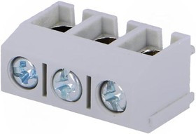 TB-5.0-P-3P-GY, Зажимная рейка для печатных плат, угловой 90°, 5мм, на PCB, 16А