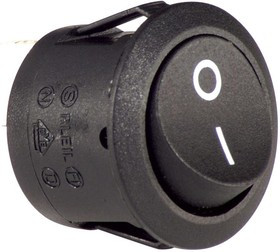 MP005718, Клавишный переключатель, С Защелкой, SPST, Без Подсветки, Панель, Черный