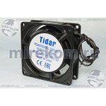 Вентилятор 80x80x25, напряжение 220В, ток 0,08А, выводы 2L, подшипник скольжения, RQA8025HSL