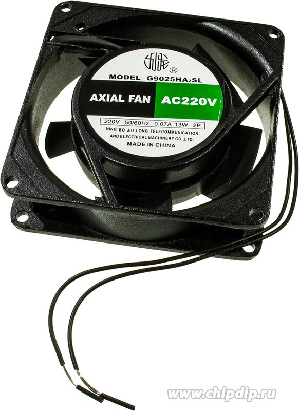 G9025HA2S, вентилятор 220В 92х92х25мм (аналог JA0925H2S, RQA9225HSL) подшипник скольжения провода