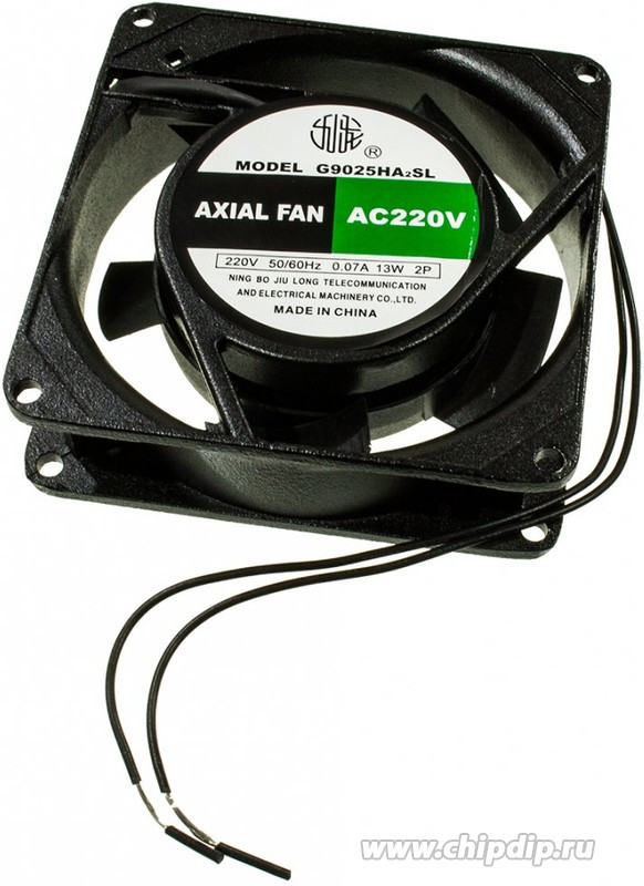 G9025HA2S, вентилятор 220В 92х92х25мм (аналог JA0925H2S, RQA9225HSL) подшипник скольжения провода