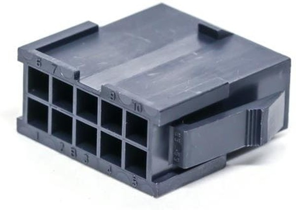 46999-0297, Mini-Fit Jr Male Connector Housing, 4.2mm Pitch, 10 Way, 2 Row 46999-0297, Mini-Fit Jr Male Connector Housing, 4.2mm Pitch, 10 Way, 2 Row