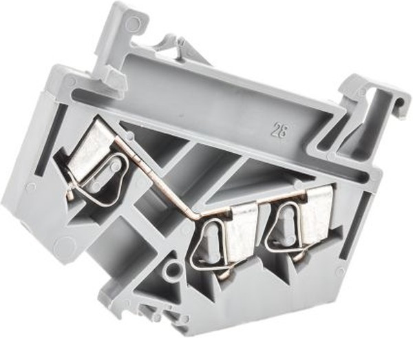 280-641, 3-пров. проходная клемма, 0,08 - 2,5 мм2, угловая, серая