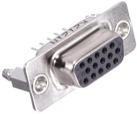 K86X-ED-15S-BR15, D-Sub High Density Connectors HD15F VERT FRMD B/L 15U F