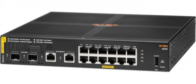 R8N89A HPE Коммутатор Aruba 6000 Managed L2 12G Class4 PoE 139W 2SFP Switch