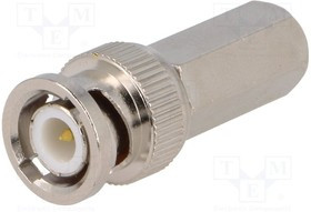 BNC-011, Вилка, BNC, "папа", прямой, 4,7мм, накрутка (twist-on), на провод
