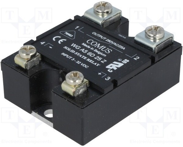 WGA5-6D25Z, Реле: полупроводниковое, Uупр: 3-32ВDC, 25А, 24-280ВAC, -20-80°C WGA5-6D25Z, Реле: полупроводниковое, Uупр: 3-32ВDC, 25А, 24-280ВAC, -20-80°C