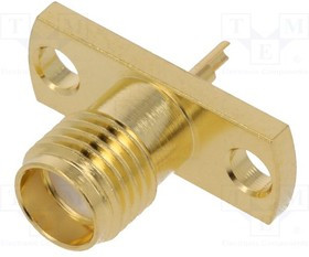 RF2-44B-T-00-50-G, Гнездо, SMA, "мама", прямой, пайка, на панель, тефлон, позолота