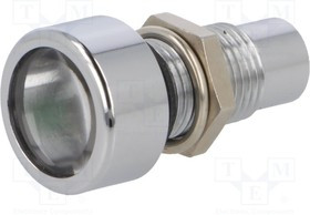 AMLD0822, Индикат.лампа: LED, выпуклый, Отв: d8,2мм, IP67, латунь