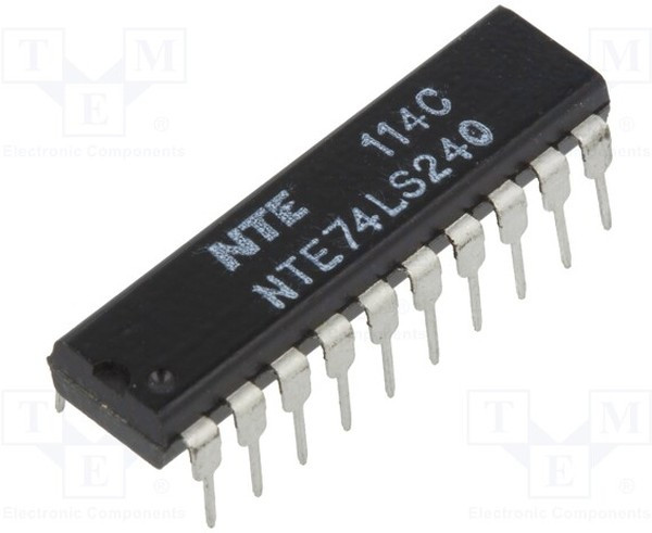NTE74LS240, IC: digital; buffer,inverting,line driver; Ch: 8; TTL; THT; DIP20