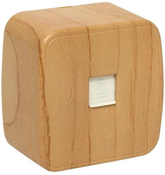 Розетка Phone 1-местная ОП Минск светлое дерево EGT01-034-30