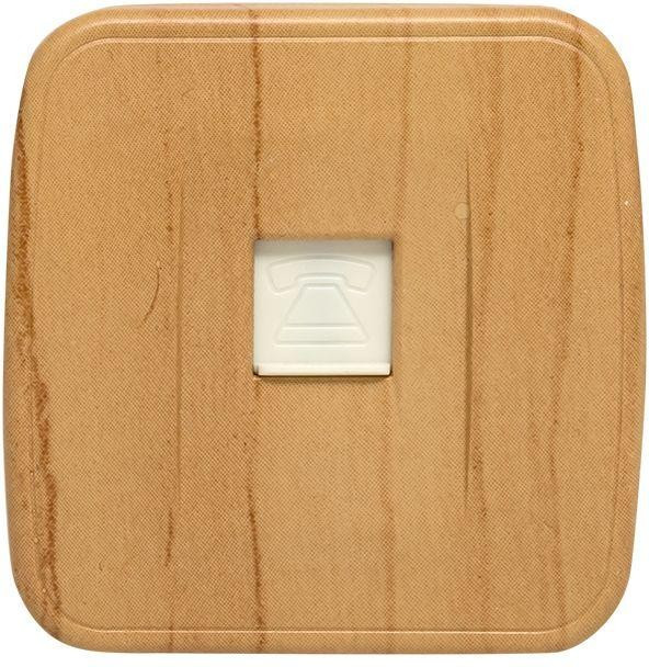 Розетка Phone 1-местная ОП Минск светлое дерево EGT01-034-30