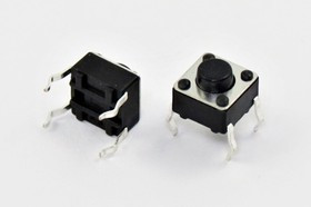 Тактовая кнопка, 6.0x 6.0x 5.0, алгоритм работы NO, контакты 4PF, TS-06V-B