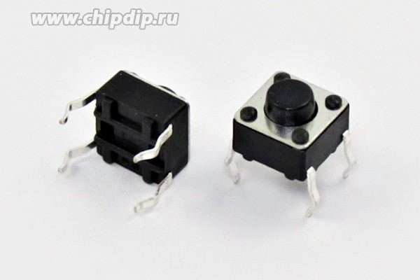 Тактовая кнопка, 6.0x 6.0x 5.0, алгоритм работы NO, контакты 4PF, TS-06V-B