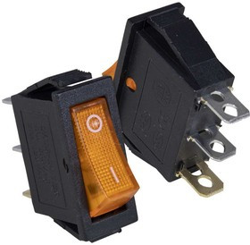 KCD3-101N-C3-Y/3P on-off, Клавишный переключатель KCD3-101N-C3-Y/3P ,ON-OFF, 3 контакта, желтый