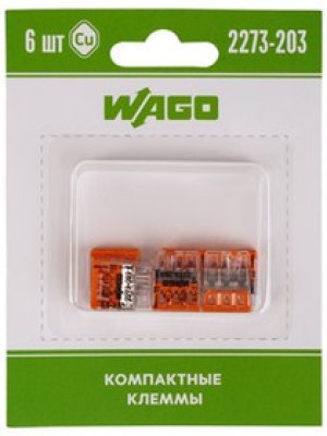 07-5132-06, 2273-203 Экcпресс-клемма, 3-проводная до 2,5 мм², (6 шт/уп) 07-5132-06, 2273-203 Экcпресс-клемма, 3-проводная до 2,5 мм², (6 шт/уп)