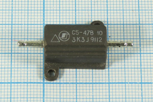 Резистор постоянный 3.3 КОм, 10Вт, размер 20.0x22.0x12.0мм, 10%, WW, С5-47В; Р 3,3К\ 10\AXI 20,0x22,0x12,0\ 10\WW\2C\С5-47В\