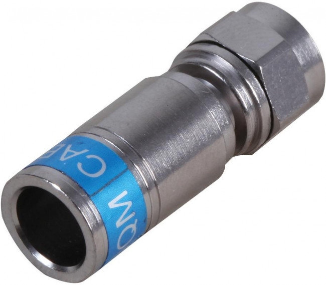 F-56 CX3 7.0 QM, Разъем РЧ / Коаксиальный, F Коаксиальный, Прямой Штекер, Компрессия, 75 Ом, HD100, Латунь