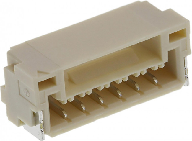 SM06B-GHS-TB(LF)(SN), GH Series Right Angle Surface Mount PCB Header, 6-Contact, 1.25mm Pitch, Shrouded