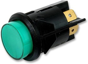 C7053AFNAB, Кнопочный переключатель, 7000, 25 мм, DPST, Вкл.-Выкл., Круглый, Зеленый