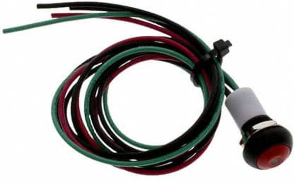 PB6B2FM3M1CAL01S500, Pushbutton Switches PB OFF/ON FC Red White LED IP68 .5m L