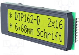 EA DIP162-DHNLED, LCD Character Display Modules &amp; Accessories Yel/Green Contrast Yl/Grn LED Backlight