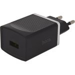 Блок питания (сетевой адаптер) HOCO C42A с 1 USB портом с функцией QuickCharge 3.0 черный