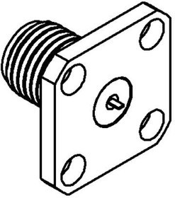 R125620000, RF Connectors / Coaxial Connectors SMA / SQUARE FLANGE JACK RECEPTACLE WITH SHOULDER CONTACT