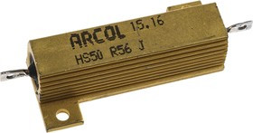 HS50 R56 J, 560m 50W Wire Wound Chassis Mount Resistor HS50 R56 J ±5%